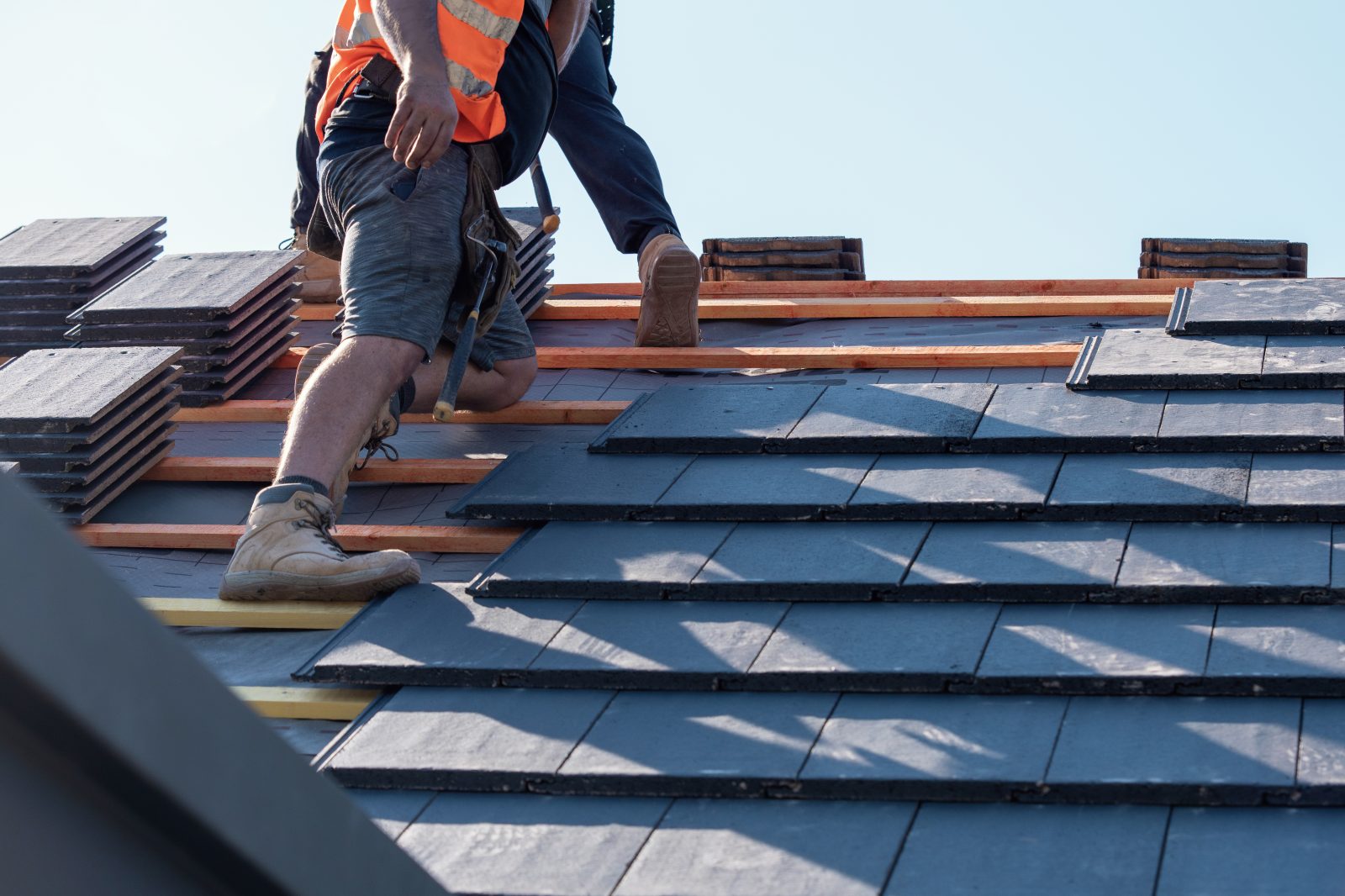 A trusted UK roofer at work on a home renovation job